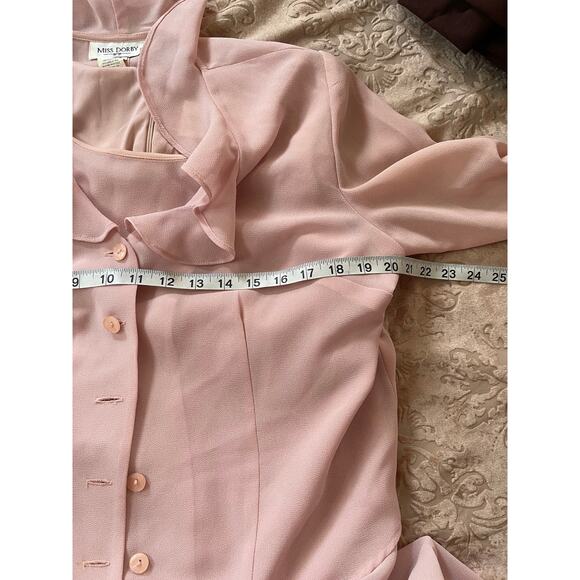 Vintage 90s miss dorby pink matching dress and jacket set size 14 - Picture 6 of 9